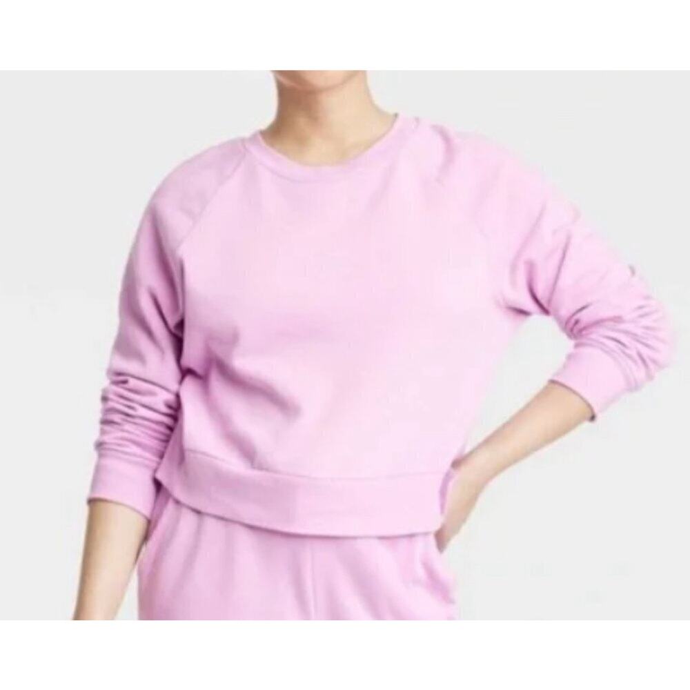 Womans Colsie fleece pink lounge crewneck sweatshirt size XL